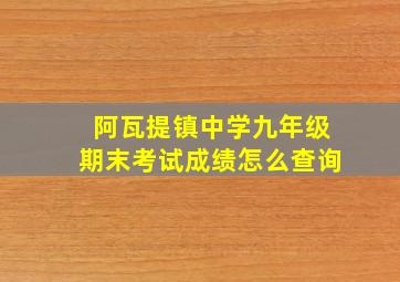 阿瓦提镇中学九年级期末考试成绩怎么查询