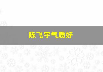 陈飞宇气质好