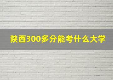 陕西300多分能考什么大学