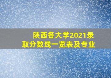 陕西各大学2021录取分数线一览表及专业