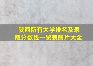 陕西所有大学排名及录取分数线一览表图片大全