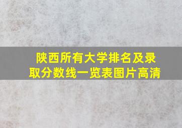 陕西所有大学排名及录取分数线一览表图片高清