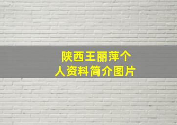 陕西王丽萍个人资料简介图片