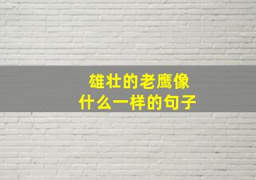 雄壮的老鹰像什么一样的句子