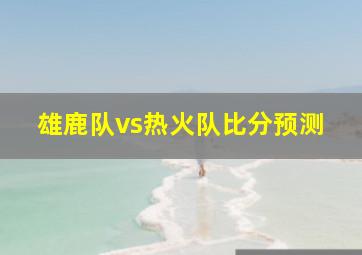 雄鹿队vs热火队比分预测