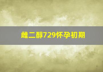 雌二醇729怀孕初期