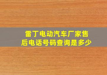 雷丁电动汽车厂家售后电话号码查询是多少