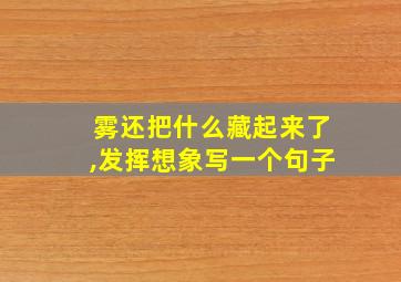 雾还把什么藏起来了,发挥想象写一个句子