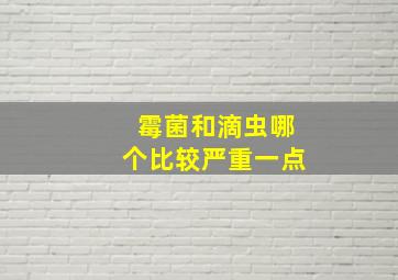 霉菌和滴虫哪个比较严重一点