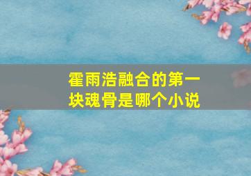 霍雨浩融合的第一块魂骨是哪个小说