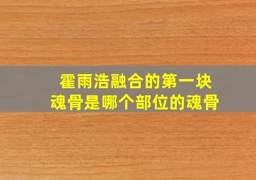 霍雨浩融合的第一块魂骨是哪个部位的魂骨