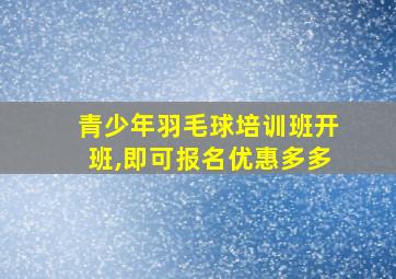 青少年羽毛球培训班开班,即可报名优惠多多