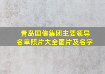 青岛国信集团主要领导名单照片大全图片及名字