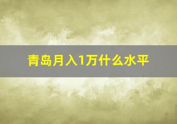 青岛月入1万什么水平