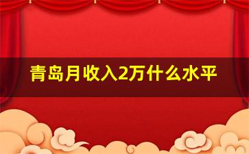 青岛月收入2万什么水平