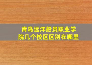 青岛远洋船员职业学院几个校区区别在哪里