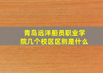 青岛远洋船员职业学院几个校区区别是什么