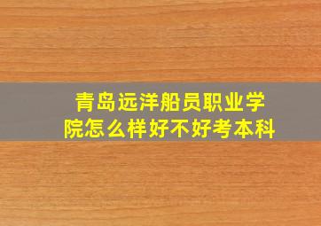 青岛远洋船员职业学院怎么样好不好考本科