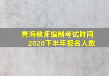 青海教师编制考试时间2020下半年报名人数