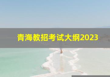 青海教招考试大纲2023