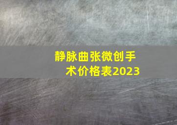 静脉曲张微创手术价格表2023