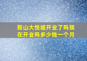 鞍山大悦城开业了吗现在开业吗多少钱一个月