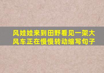 风娃娃来到田野看见一架大风车正在慢慢转动缩写句子
