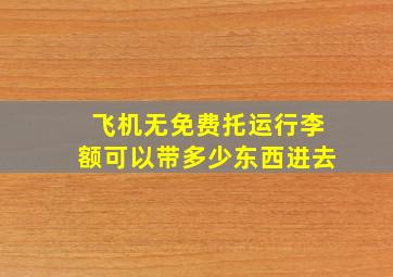 飞机无免费托运行李额可以带多少东西进去