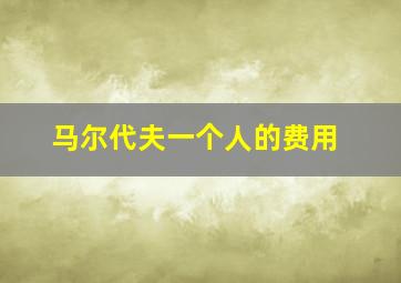 马尔代夫一个人的费用