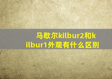 马歇尔kilbur2和kilbur1外观有什么区别