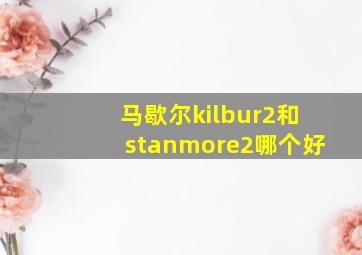 马歇尔kilbur2和stanmore2哪个好