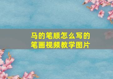 马的笔顺怎么写的笔画视频教学图片