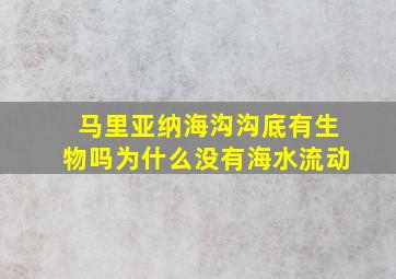 马里亚纳海沟沟底有生物吗为什么没有海水流动