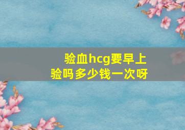 验血hcg要早上验吗多少钱一次呀