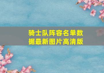 骑士队阵容名单数据最新图片高清版