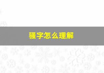 骚字怎么理解