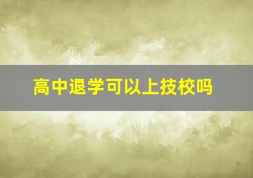 高中退学可以上技校吗