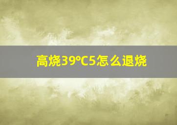 高烧39℃5怎么退烧