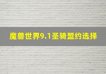 魔兽世界9.1圣骑盟约选择