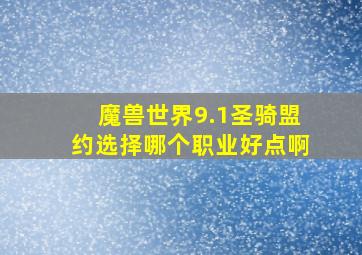 魔兽世界9.1圣骑盟约选择哪个职业好点啊