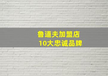 鲁道夫加盟店10大忠诚品牌