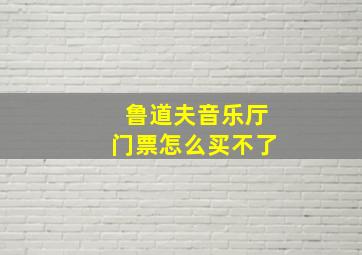 鲁道夫音乐厅门票怎么买不了