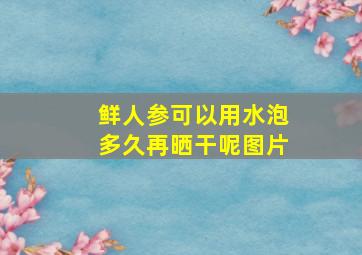 鲜人参可以用水泡多久再晒干呢图片