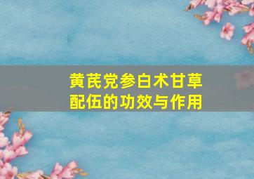 黄芪党参白术甘草配伍的功效与作用