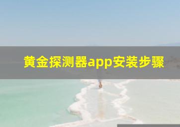 黄金探测器app安装步骤