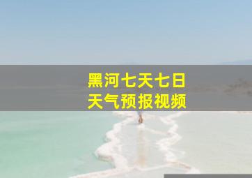 黑河七天七日天气预报视频