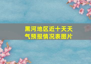 黑河地区近十天天气预报情况表图片