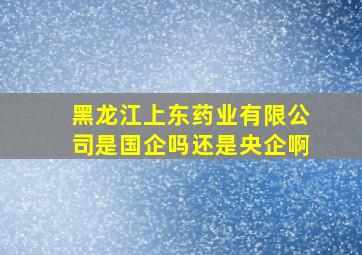 黑龙江上东药业有限公司是国企吗还是央企啊